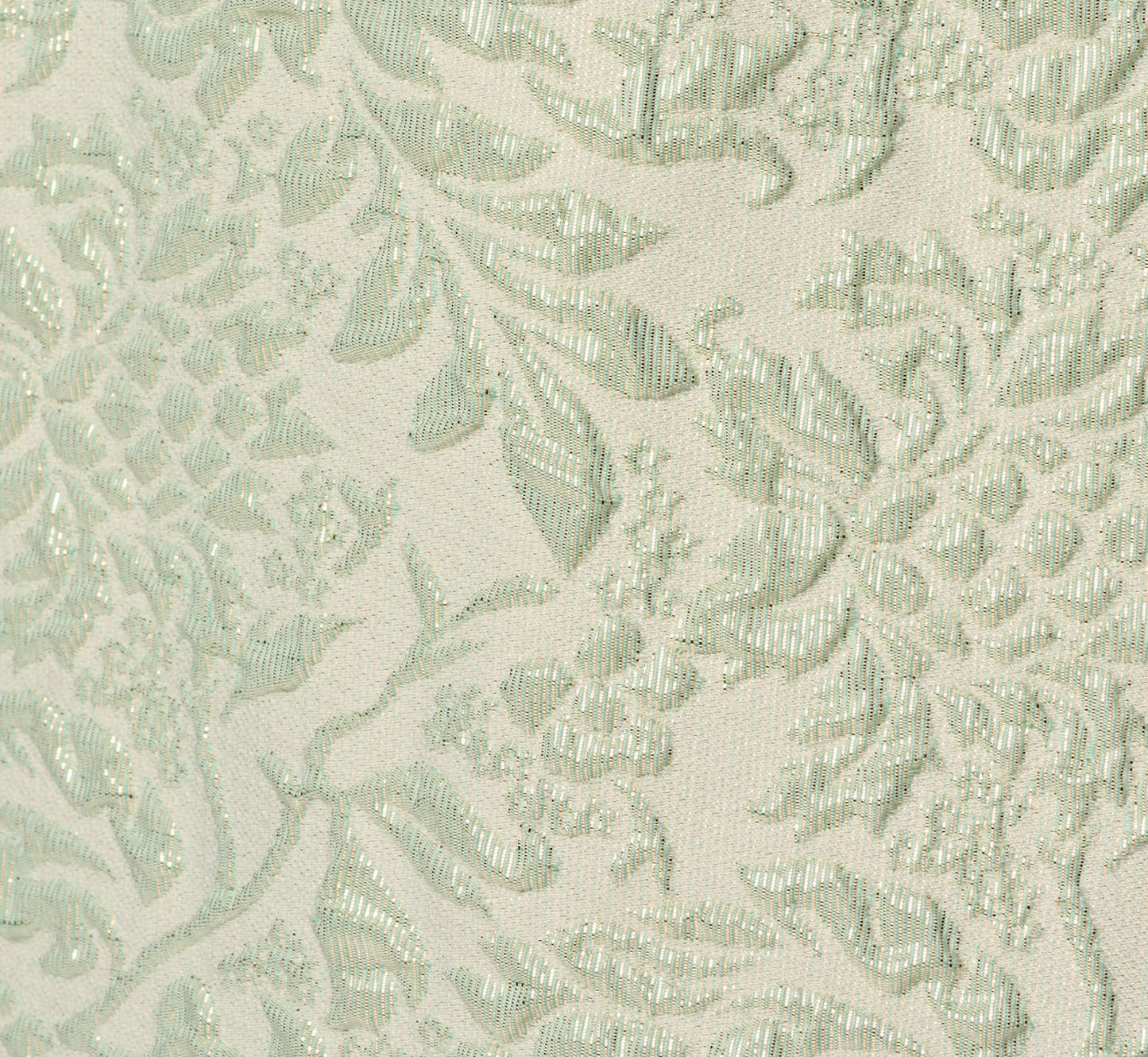 Strapless Metallic Jacquard Column Gown In Mint Glaze