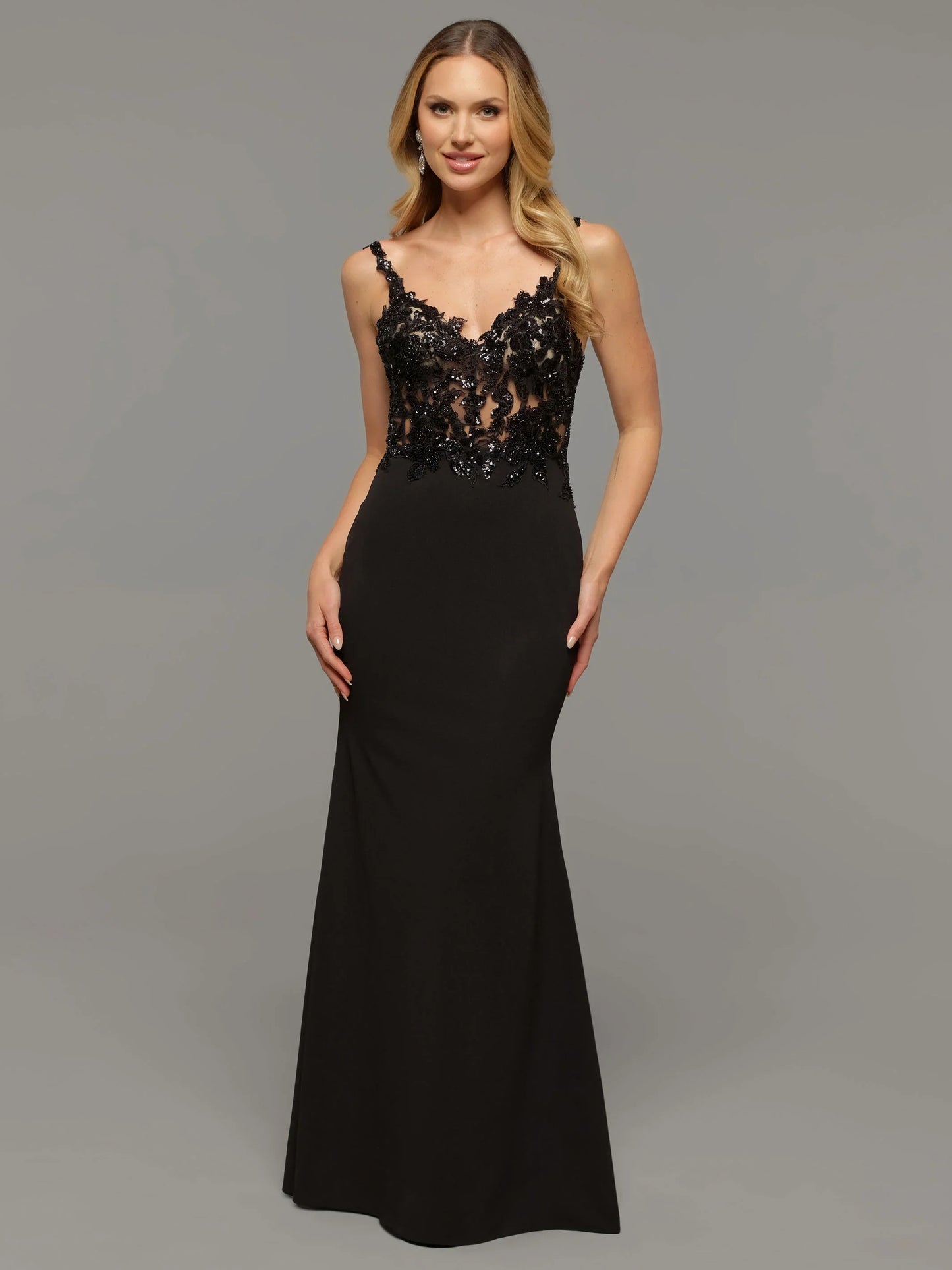 FIT AND FLARE WEDDING DRESS WITH ILLUSION BODICE