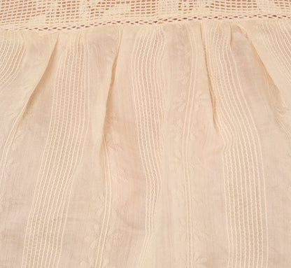 Puff Sleeve Lace Yoke Top In Barely Beige