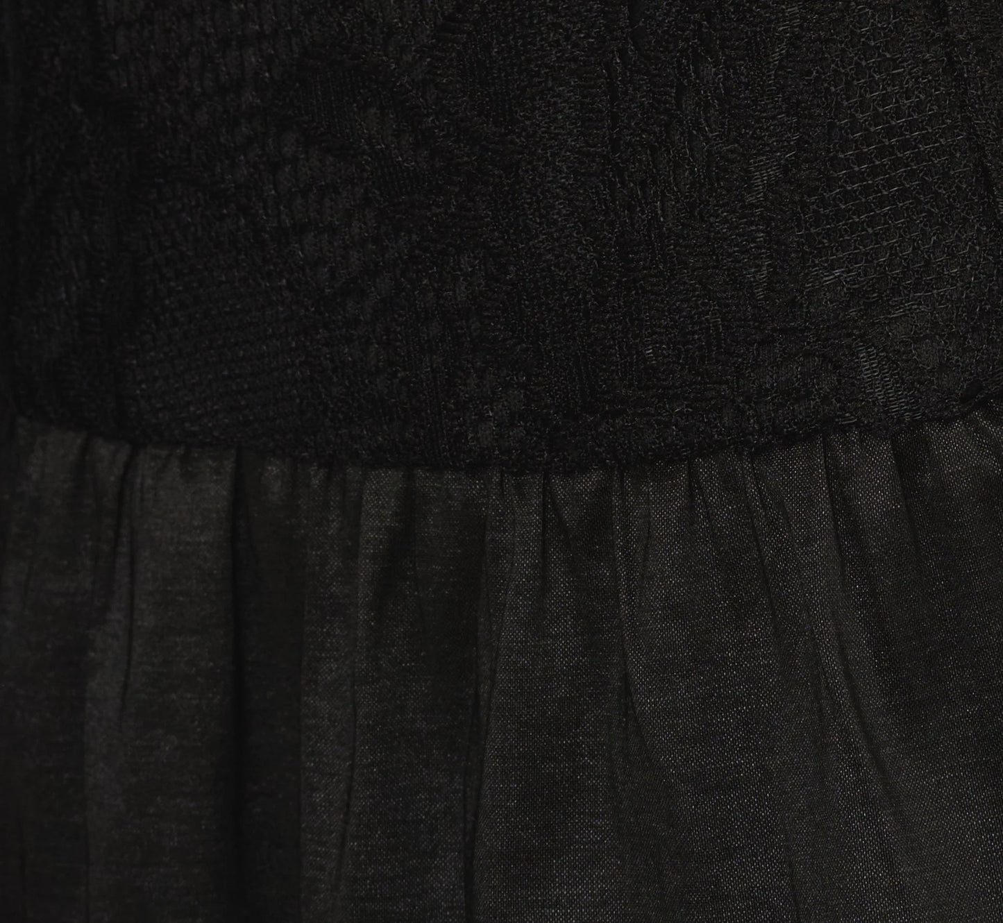 Long Sleeve Drop Waist Lace Dress In Black