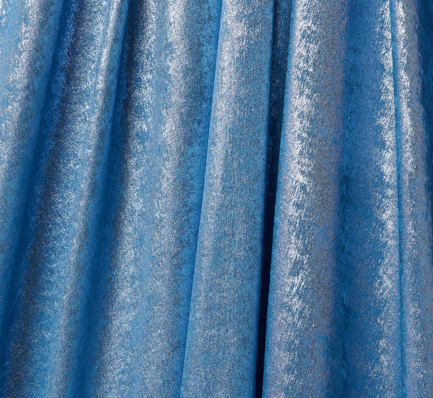 Strapless Foil Chiffon Trapeze Gown In Azure Blue