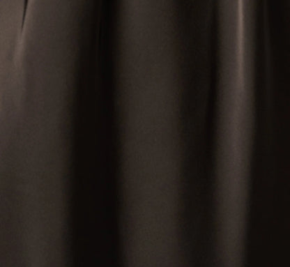 Stretch Satin Hardware Halter Collar Gown In Black