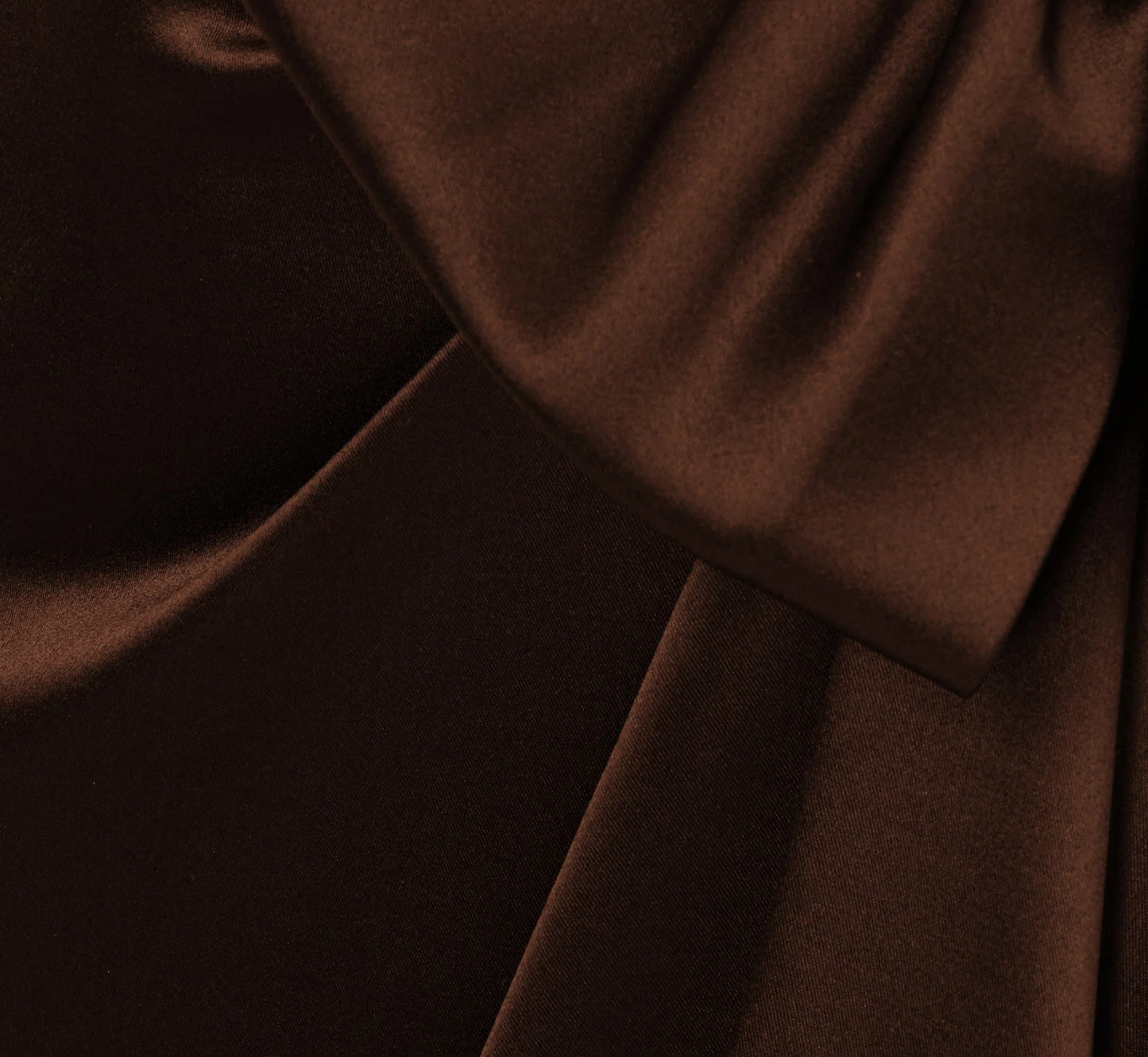 Long Sleeve Satin Bow Gown In Chocolate