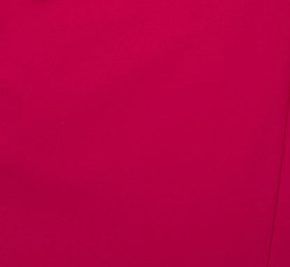 Draped Ruffle Crepe Dress With Short Sleeves In Brilliant Rose