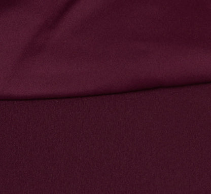 One-Shoulder Long Satin Crepe Mermaid Gown In Bordeaux Glow