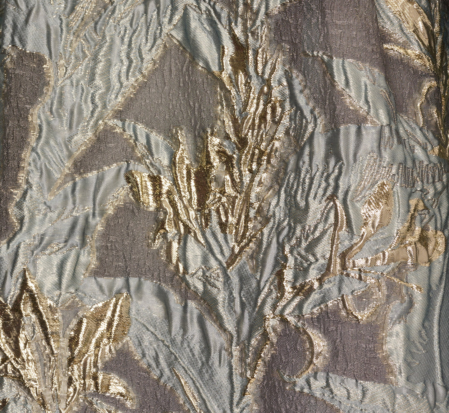 Tea Length Jacquard Dress With Sleeveless Bodic In Slate