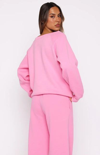 Vol. 1 Off Shoulder Sweater Bubblegum
