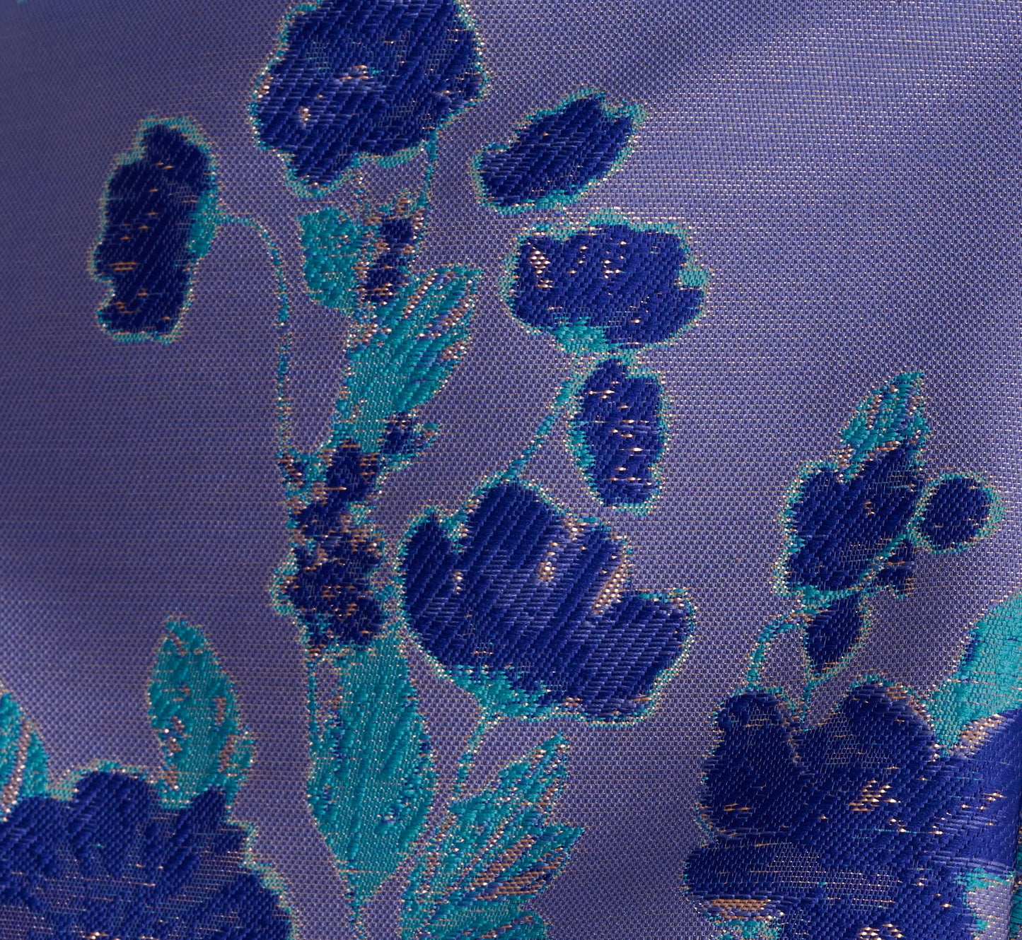 Sleeveless Floral Jacquard Fit And Flare Dress In Blue Multi