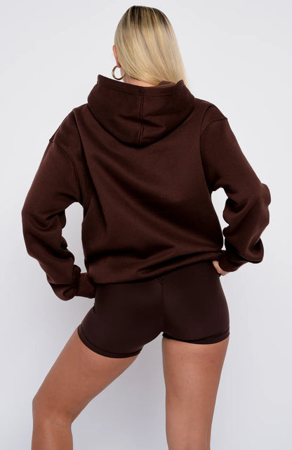 Took The Fall Oversized Hoodie Chocolate