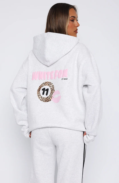 11th Street She's So Lucky Oversized Hoodie Leopard Splice