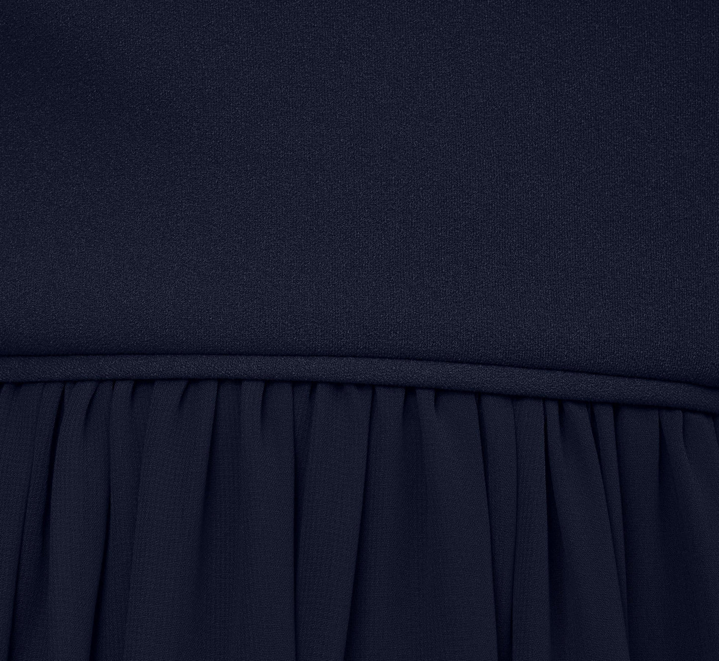 One Shoulder Chiffon Long Gown In Midnight