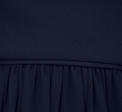 One Shoulder Chiffon Long Gown In Midnight