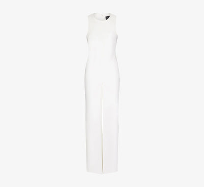 Sleeveless Asymmetrical Jumpsuit In Ivory