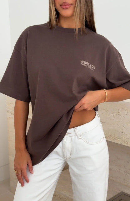 Having My Way Oversized Tee Chocolate