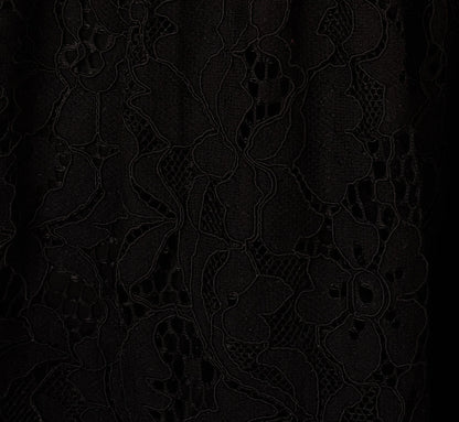 Sleeveless Collared Lace Fit And Flare Dress In Black