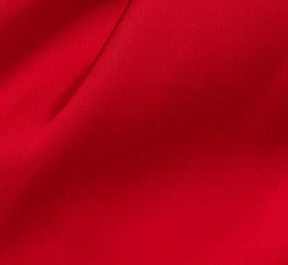 One Shoulder Satin Bow Cocktail Dress In Hot Pepper