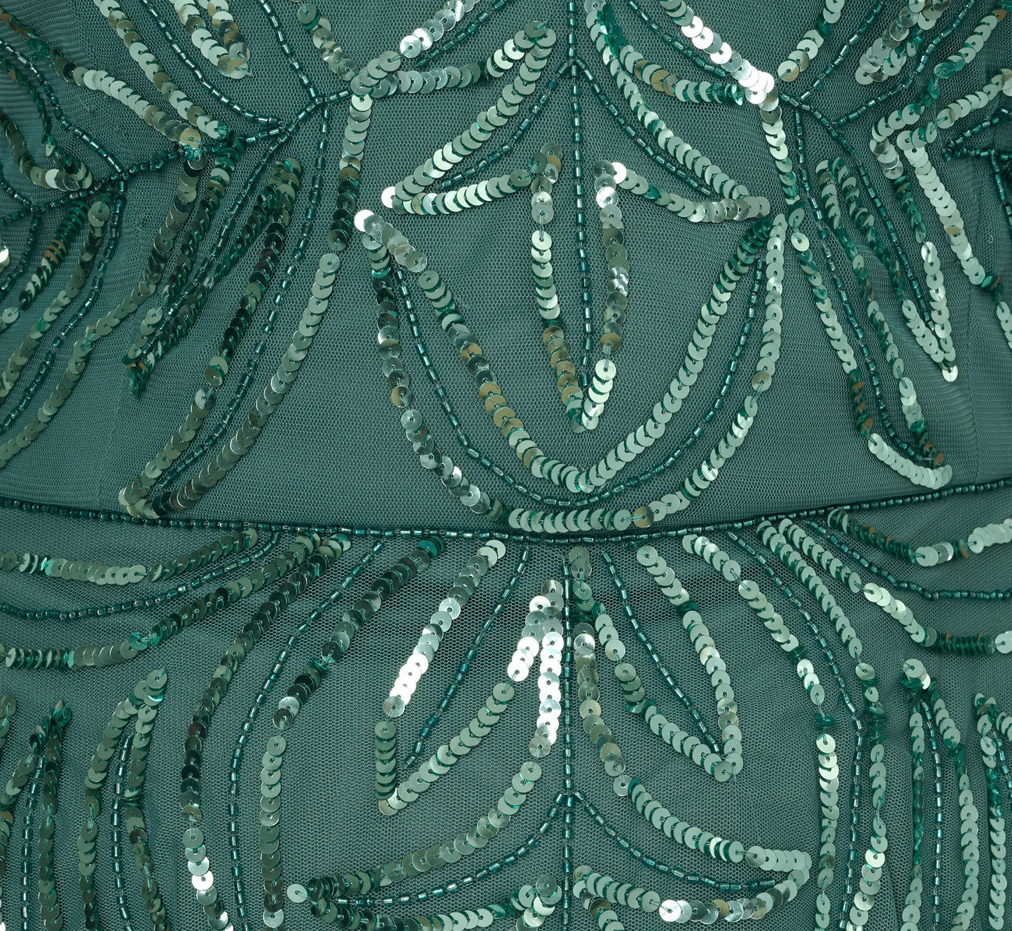 Plus Size Beaded Mesh Long Dress In Green Slate