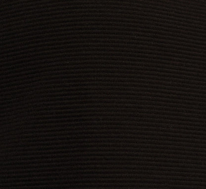 Three Quarter Sleeve Drop Shoulder Rib Knit Top In Black