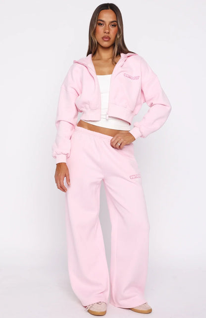 Vol. 1 Cropped Zip Front Hoodie Posy