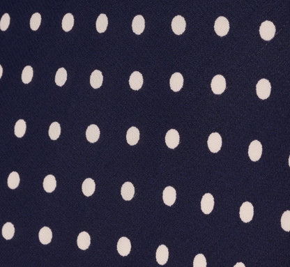 Dot Print Chiffon Halter Maxi Dress With Sash Waist In Navy Ivory
