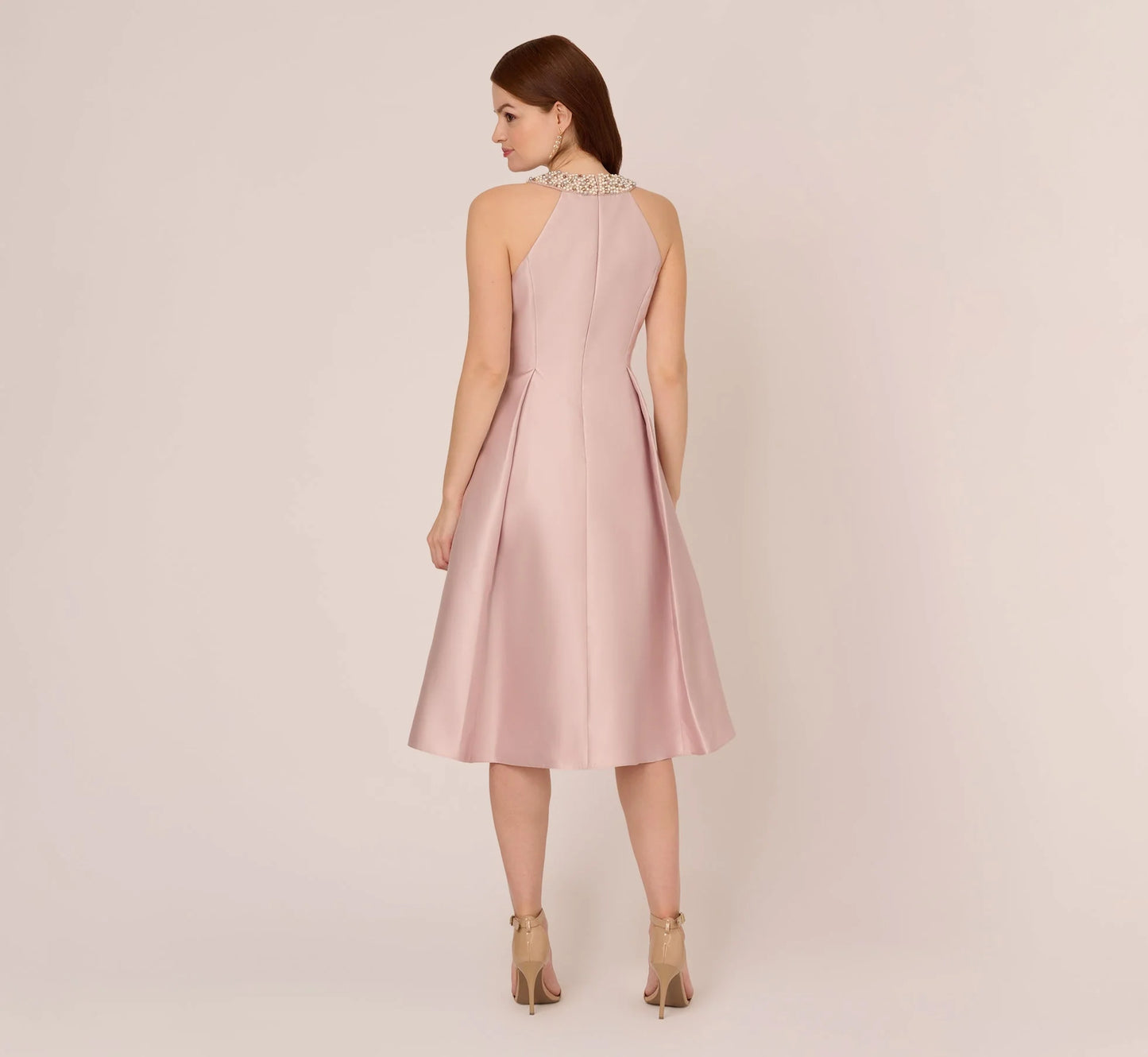 Mikado Short Party Dress In Bellini