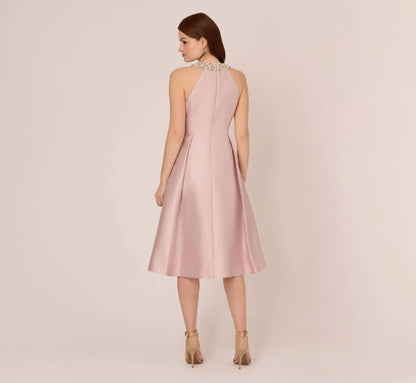 Mikado Short Party Dress In Bellini