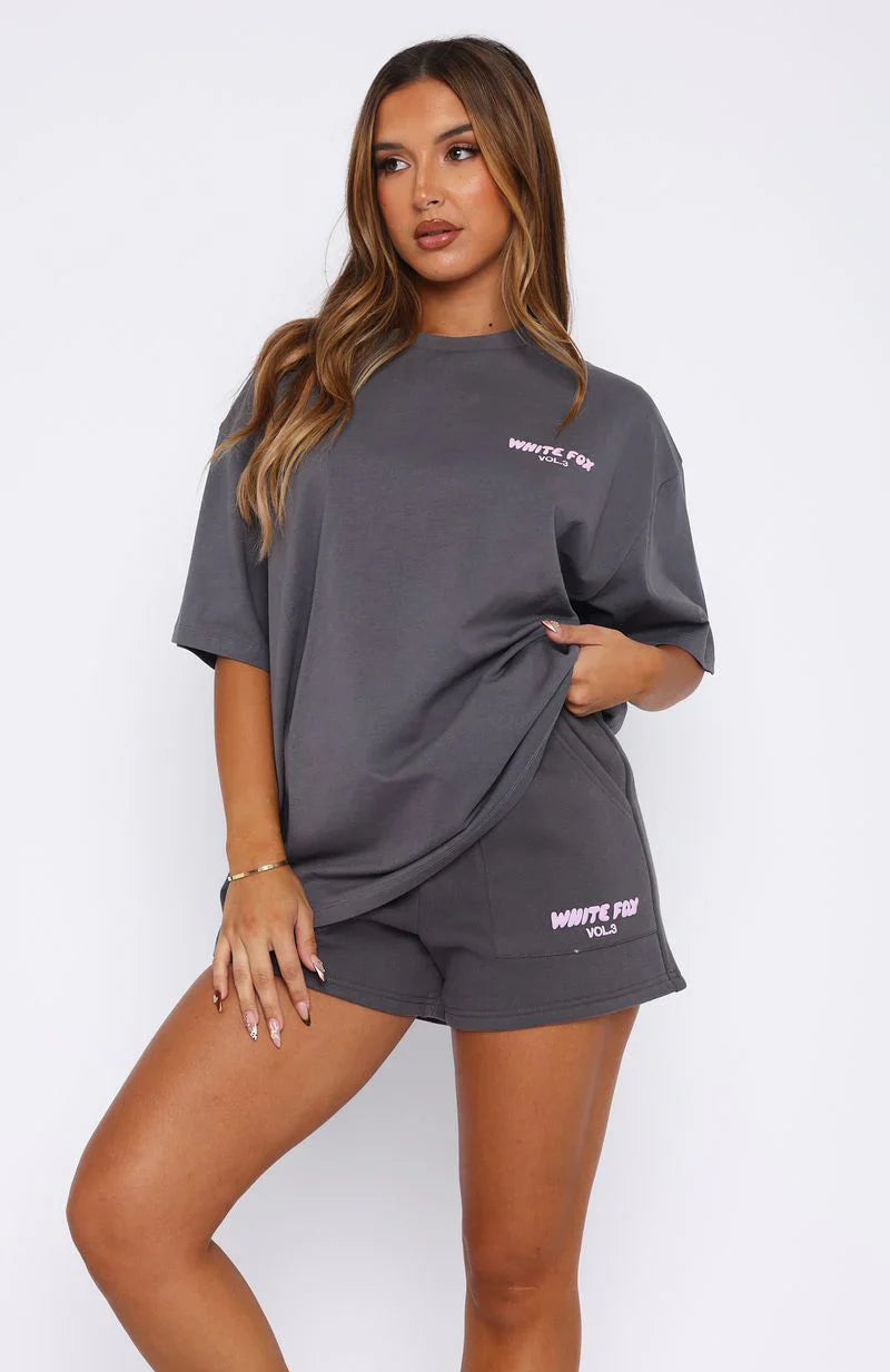 Offstage Back Graphic Oversized Tee Volcanic