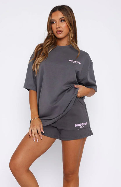 Offstage Back Graphic Oversized Tee Volcanic