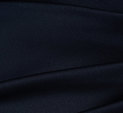 Satin Crepe Three Quarter Sleeve Jumpsuit With Buckle Waist In Dark Navy