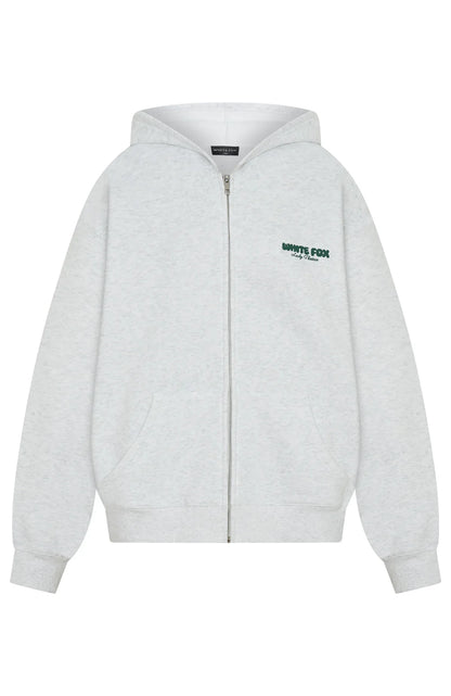 Lucky Thirteen Charise Zip Front Hoodie Grey Marle