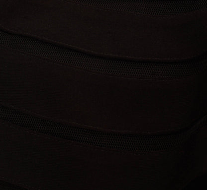 Jersey Banded Ruffled Jumpsuit With Cold Shoulder In Black